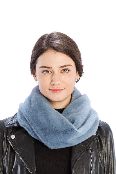 Solid Color Faux Mink Fur Infinity Scarf