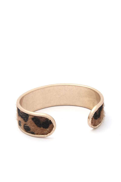 Cassie Cutie Animal Print Metal Cuff Bracelet