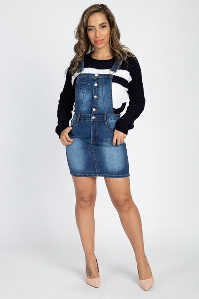 Button Front Overall Dress