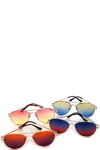 Designer Two Color Tint Aviator Sunglasses