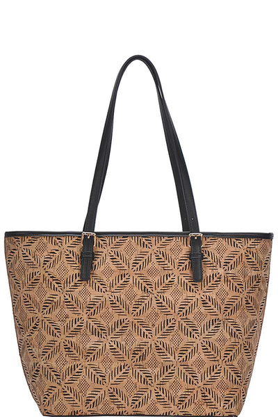 Darlene Downtown Polyester Blend Ladies Fashion Plus Chic Trendy Cork Textured Leather Pattern Shopper Bag