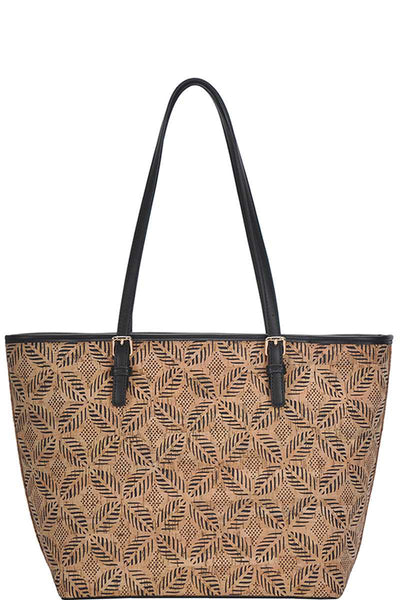Darlene Downtown Polyester Blend Ladies Fashion Plus Chic Trendy Cork Textured Leather Pattern Shopper Bag