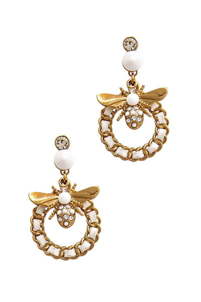 Stylish Trendy Bee And Circle Earring