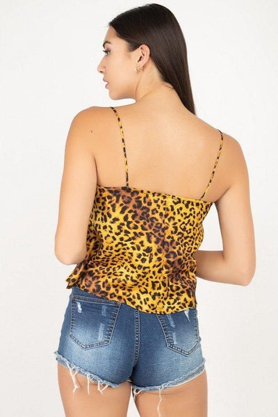 Leopard Print Cami Cropped Top