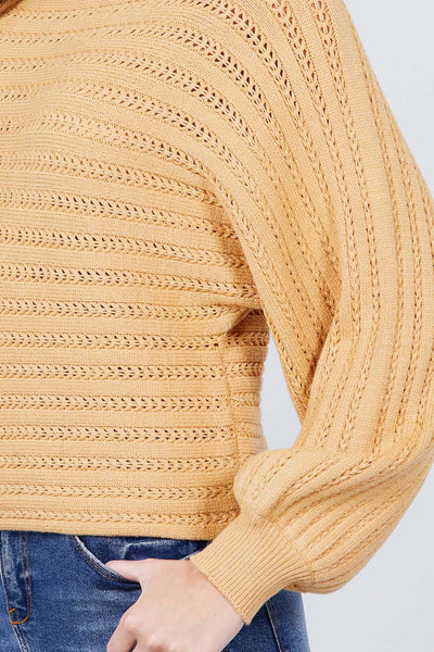 Dolman Sleeve Boat Neck Sweater