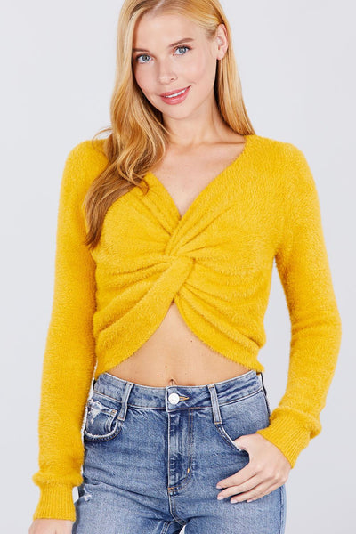 Front Twisted Knot Cozy Sweater
