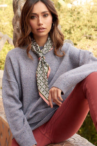 Selena Serena 100% Polyester "Moonlight" Drop Shoulder Multicolor Ribbed Knit Sweater