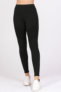 Paulina PantsFreak Rayon/Nylon/Spandex Blend Long Ponte Pintuck Detail Pants (Black)