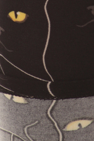 YOGA Style 92% Polyester 8% Spandex Banded Lined Black Cat Print Knit Capri Leggings High Waist (Yoga)