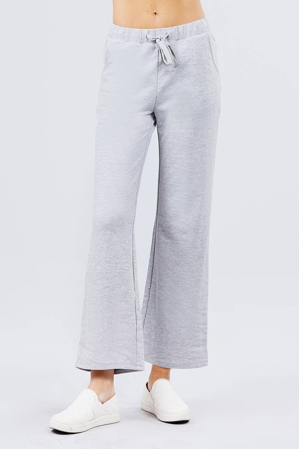 Our Best Cotton/Polyester/Spandex Blend French Terry Long Pants (Heather Grey)