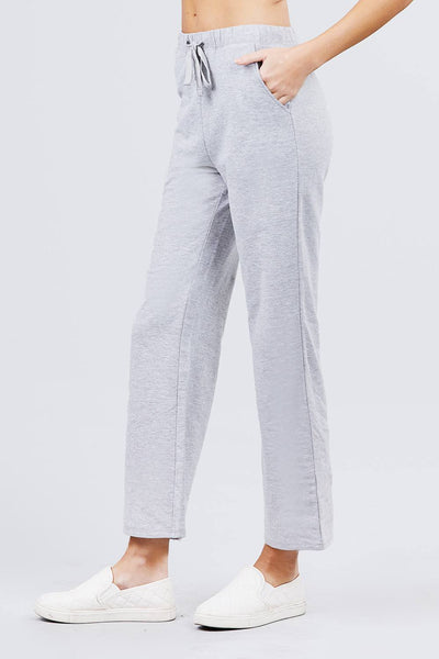 Our Best Cotton/Polyester/Spandex Blend French Terry Long Pants (Heather Grey)