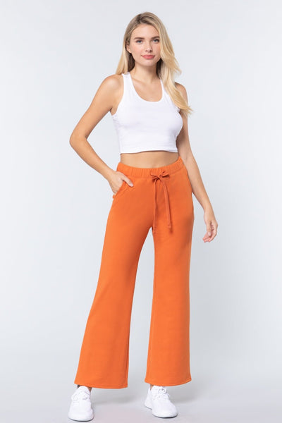 Our Best Cotton/Polyester/Spandex Blend French Terry Long Pants (Orange)