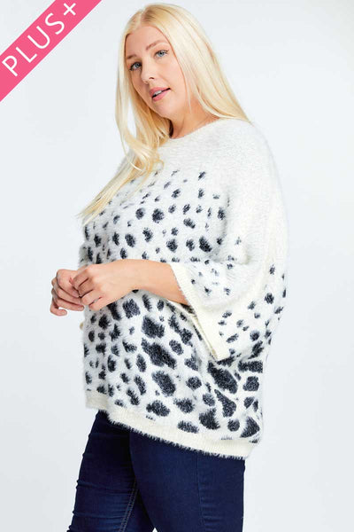 Printed Round Neck Loose Sweater