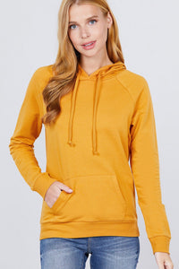 Moesha Felicia Cotton Blend French Terry Pullover Hoodie (Mustard)