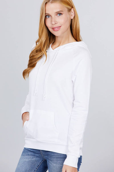 Moesha Felicia Cotton Blend French Terry Pullover Hoodie (Off White)