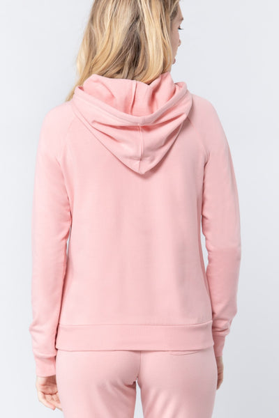 Moesha Felicia Cotton Blend French Terry Pullover Hoodie (Blush)