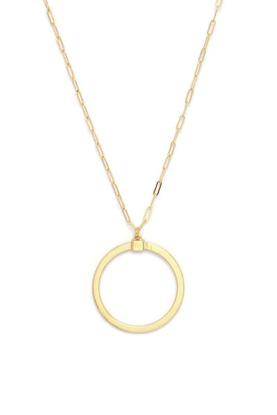 Metal Round Ring Pendant Necklace