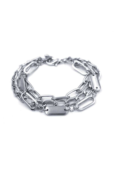 Oval Link Layered Metal Bracelet