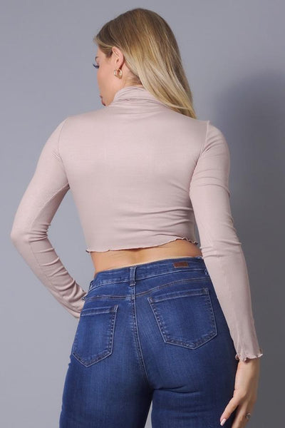 Long Sleeve Purl Edge Layer Top