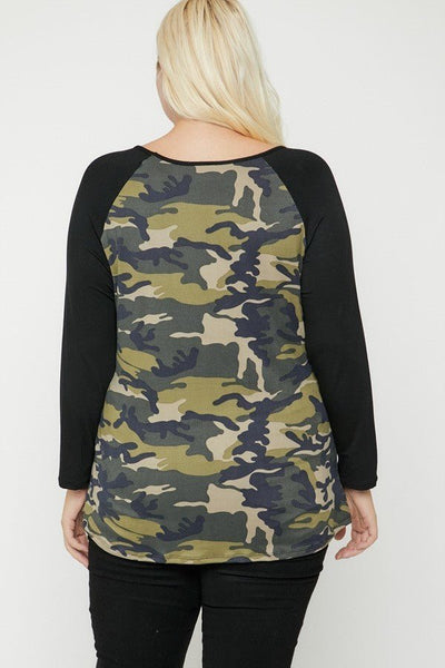 Camouflage Print Top