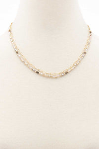Oval Link Beaded Layered Necklace