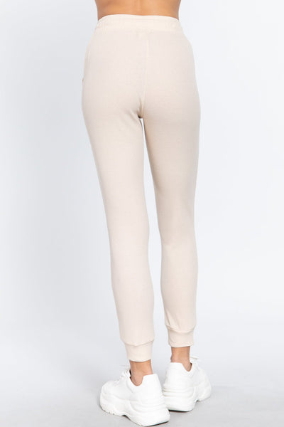 Our Best Cotton/Polyester Blend Waist Band Side Pocket Thermal Pants (Cream)