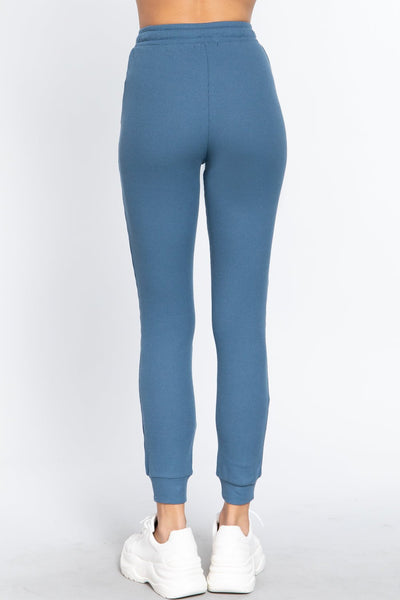 Our Best Cotton/Polyester Blend Waist Band Side Pocket Thermal Pants (Steel Blue)
