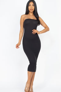 Our Best 92% Polyester 8% Spandex Jersey Knit Tube Style Bodycon Dress (Black)