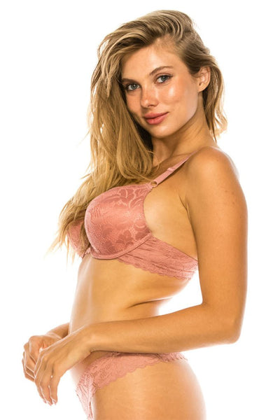 Darla Damsel 85% Polyamide 15% Spandex Double Push Up Padded Cups W/underwire Bra (Cameo Brown)