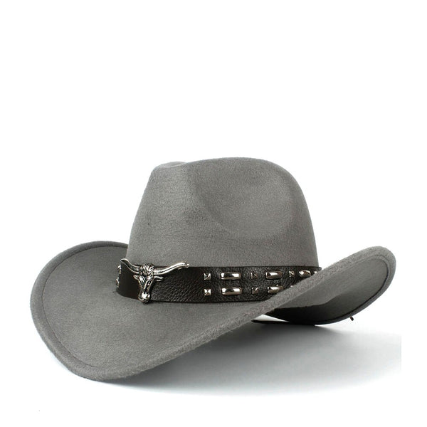2 Size Women Men Hollow Western Cowboy Hat With Tauren Belt Winter Autumn Jazz Outback Jazz Toca Sombrero Cap Size 56-58cm