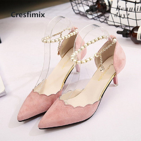Cresfimix Women Spring & Summer Sexy Party Comfortable High Heel Shoes Lady Cute Pointed Toe Red Wedding High Heel Shoes A2920
