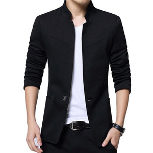 Liseaven Blazer Men Jackets Male Stand Collar Male Blazers Slim Fit Mens Blazer Black Jacket Men Plus Size 5XL