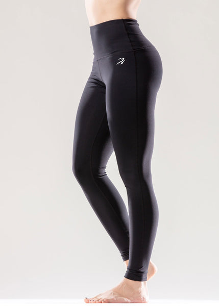 The Savoy Active High Performance Form Fitting Compression Athletic Legging Puissante High-Waisted Full-Length Leggings (Black)