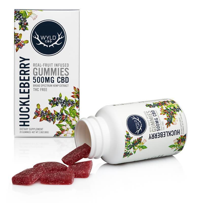 Wyld Real Fruit Infused Hemp Extract CBD - CBD Edible - Huckleberry Gummies - 250-500 mg