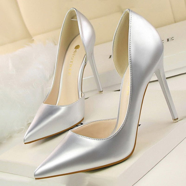 BIGTREE Women's Wedding Party Patent Leather Fashion Plus Super High (8cm-up) Sexy Party Stiletto High Heels 12 Colors