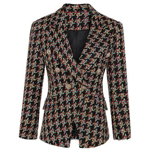 New Arrivals Women Clothing Tweed Fabric Button Embellished Women Blazer Jackets Wholesale High Quality Fashion Casual Dresses