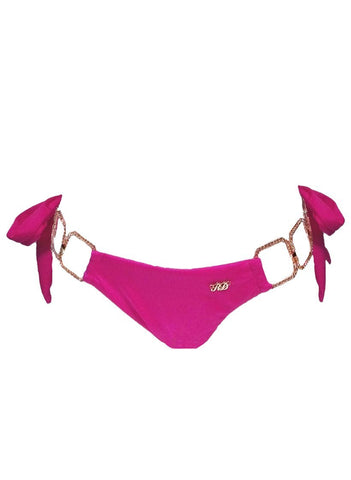 Regina’s Desire European Swimwear Swarovski Crystal Be-spangled Luxury Tessa Tie Side Bottom (Pink)