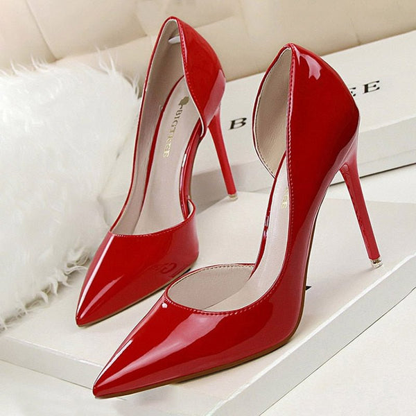 BIGTREE Women's Wedding Party Patent Leather Fashion Plus Super High (8cm-up) Sexy Party Stiletto High Heels 12 Colors