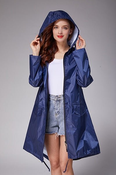Hot Stylish Solid Yellow Rain Poncho Waterproof Raincoat With Hood and Pockets