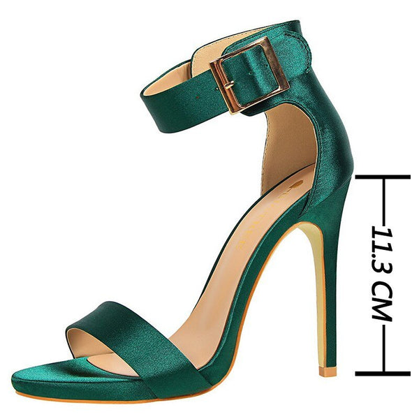 BIGTREE Shoes 2022 Women's Sandals Super High Heels Summer Women Shoes Fashion Metal Belt Buckle Heeled Sandals Sexy Party Shoes