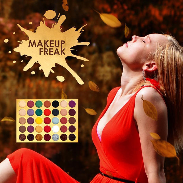 Makeup Freak BLESSING 35 Color Pigmented Eyeshadow Palette Plus 7 Glitter Shades Autumn Palette